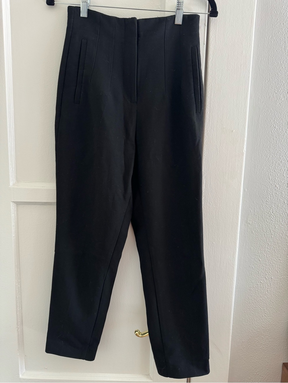 Zara Black High-Rise Tailored Trousers
